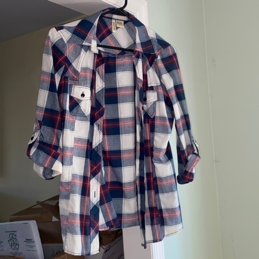 JanSport light weight plaid shirt size large